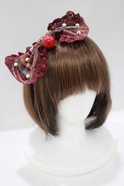 画像1: ALICE and the PIRATES / Wicked Queen's Poison cellar柄 リボンカチューシャ  エンジ H-25-06-05-066-PA-AC-NS-ZH