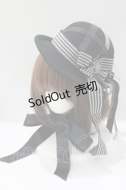 画像1: ALICE and the PIRATES / Ribbon Laneミニボーラーハット  ブラック H-25-06-05-067-PA-AC-NS-ZH