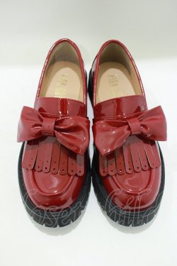 画像1: PINK HOUSE / エナメルリボンシューズ L(24.5cm相当） レッド H-25-06-05-077-LO-SH-NS-ZH
