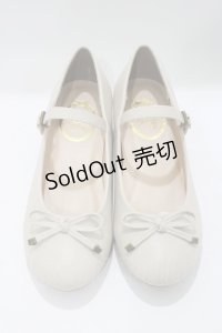 an another angelus / ストラップ付きリボンバレエシューズ S（22.5〜23.0cm） IVORY H-25-06-05-079-CA-SH-NS-ZH