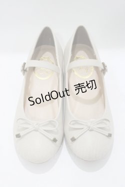 画像1: an another angelus / ストラップ付きリボンバレエシューズ S（22.5〜23.0cm） IVORY H-25-06-05-079-CA-SH-NS-ZH