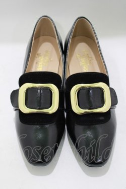 画像1: an another angelus / バックル使いローヒールシューズ S（22.5〜23.0cm） ブラック H-25-06-05-080-CA-SH-NS-ZH