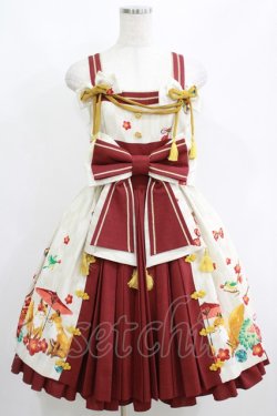 画像1: metamorphose / 春告げ鳥の恋うららプリーツジャンパースカート Free アイボリー H-25-06-05-009-ME-OP-NS-ZH