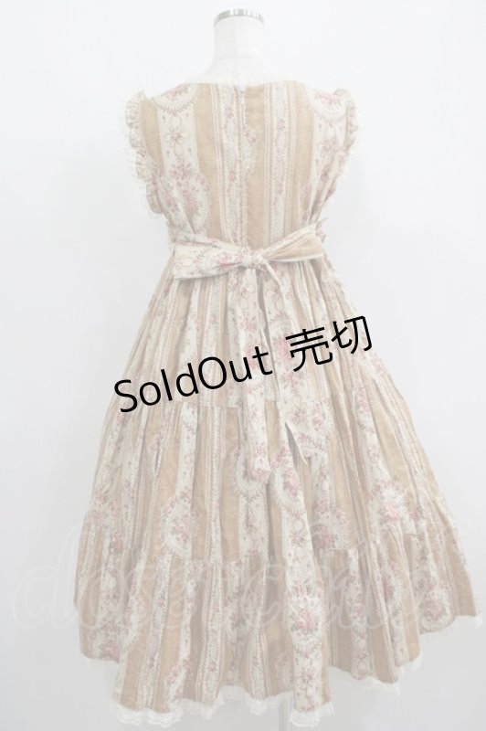 画像3: metamorphose / アンティークブーケジャンパースカート Free ブラウン H-25-06-05-012-ME-OP-NS-ZH (3)