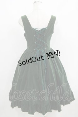 画像3: metamorphose / 別珍編み上げジャンパースカート Free グリーン H-25-06-05-013-ME-OP-NS-ZH
