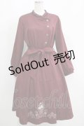 axes femme / フラワー刺繍連釦ワンピース M ボルドー H-25-06-05-015-AX-OP-NS-ZH