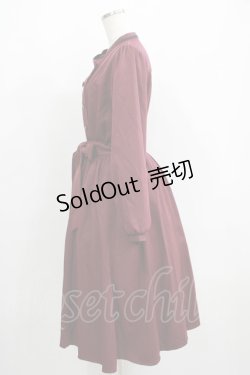 画像2: axes femme / フラワー刺繍連釦ワンピース M ボルドー H-25-06-05-015-AX-OP-NS-ZH