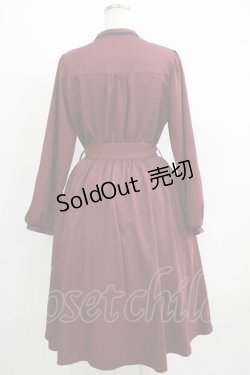 画像3: axes femme / フラワー刺繍連釦ワンピース M ボルドー H-25-06-05-015-AX-OP-NS-ZH