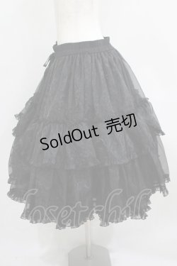 画像2: metamorphose / 【プラスサイズ】オーガンジーミディアムフリルパニエ プラスサイズ ブラック H-25-06-06-030-ME-SK-NS-ZH