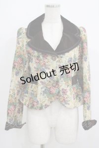 axes femme / 別珍×ゴブランジャケット M 生成り/ブラウン H-25-06-06-032-AX-JA-NS-ZH