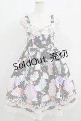 BABY,THE STARS SHINE BRIGHT / くみゃちゃんのふわふわお空でTea Party柄ジャンパースカートII Free ブラック H-25-06-06-004-BA-OP-NS-ZH