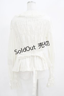 画像3: metamorphose / 【プラスサイズ】無地スクエアあき長袖ブラウス プラスサイズ アイボリー H-25-06-06-040-ME-BL-NS-ZH