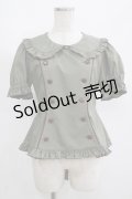 metamorphose / Little Nurse 半袖ブラウス サイズ1 カーキ H-25-06-06-041-ME-BL-NS-ZH