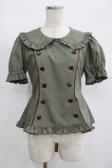 metamorphose / Little Nurse 半袖ブラウス サイズ1 カーキ H-25-06-06-041-ME-BL-NS-ZH