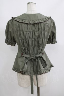 画像3: metamorphose / Little Nurse 半袖ブラウス サイズ1 カーキ H-25-06-06-041-ME-BL-NS-ZH