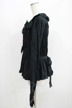 画像2: metamorphose / 【プラスサイズ】無地スクエアあき長袖ブラウス プラスサイズ ブラック H-25-06-06-043-ME-BL-NS-ZH