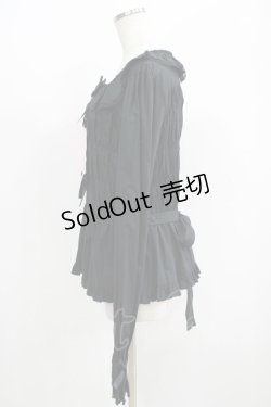 画像2: metamorphose / 【プラスサイズ】無地スクエアあき長袖ブラウス プラスサイズ ブラック H-25-06-06-043-ME-BL-NS-ZH