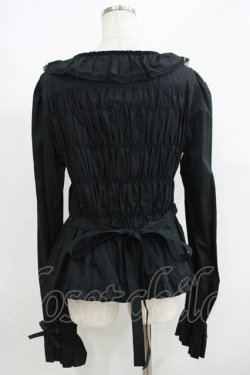画像3: metamorphose / 【プラスサイズ】無地スクエアあき長袖ブラウス プラスサイズ ブラック H-25-06-06-043-ME-BL-NS-ZH