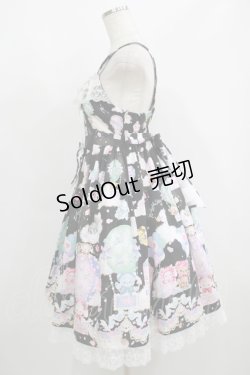 画像2: BABY,THE STARS SHINE BRIGHT / くみゃちゃんのふわふわお空でTea Party柄ジャンパースカートII Free ブラック H-25-06-06-004-BA-OP-NS-ZH