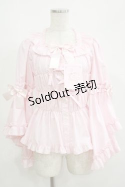 画像1: metamorphose / スクエアあきロング姫袖ブラウス・TCブロード サイズ1 ピンク H-25-06-06-046-ME-BL-NS-ZH