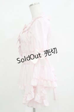 画像2: metamorphose / スクエアあきロング姫袖ブラウス・TCブロード サイズ1 ピンク H-25-06-06-046-ME-BL-NS-ZH