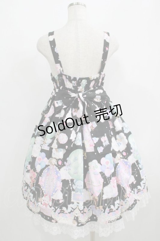 画像3: BABY,THE STARS SHINE BRIGHT / くみゃちゃんのふわふわお空でTea Party柄ジャンパースカートII Free ブラック H-25-06-06-004-BA-OP-NS-ZH (3)