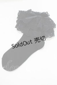 metamorphose / ラッセルレースクルーソックス  ブラック H-25-06-06-055-ME-ZA-NS-ZH