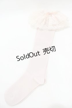 画像1: metamorphose / ラッセルレースハイソックス  ピンク H-25-06-06-056-ME-ZA-NS-ZH
