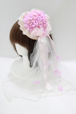 画像1: Angelic Pretty / Sweet Lacyミニハット  ピンク H-25-06-06-065-AP-AC-NS-ZH