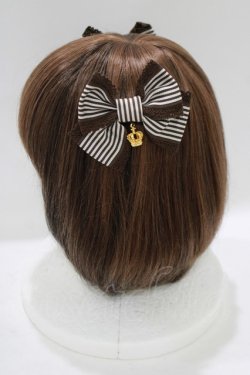 画像2: Angelic Pretty / Royalストライプリボンコーム  ブラウン H-25-06-06-067-AP-AC-NS-ZH