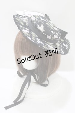 画像1: Kurumi Collaboration / 花柄ヘッドドレス  ブラック H-25-06-06-070-GO-AC-NS-ZH
