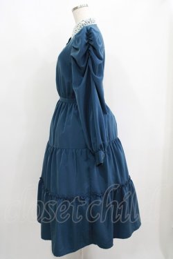 画像2: axes femme / レース襟マトン袖ワンピース M Bグリーン H-25-06-06-010-AX-OP-NS-ZH