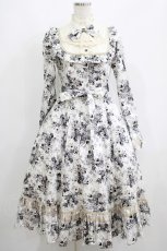 画像1: Victorian maiden / アンティークロココブーケクラシカルドールロングドレス Free モノトーン H-25-06-06-012-CL-OP-NS-ZH (1)