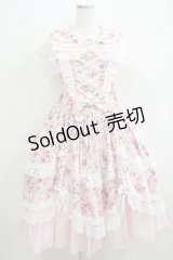 metamorphose / フローレンスケープ付きミディアムジャンパースカート サイズ1 ピンク H-25-06-06-014-ME-OP-NS-ZH