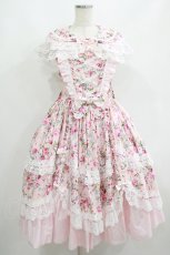 画像1: metamorphose / フローレンスケープ付きミディアムジャンパースカート サイズ1 ピンク H-25-06-06-014-ME-OP-NS-ZH (1)
