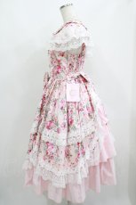 画像2: metamorphose / フローレンスケープ付きミディアムジャンパースカート サイズ1 ピンク H-25-06-06-014-ME-OP-NS-ZH (2)
