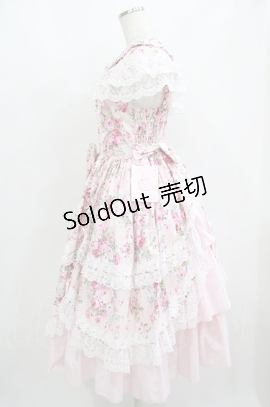 画像2: metamorphose / フローレンスケープ付きミディアムジャンパースカート サイズ1 ピンク H-25-06-06-014-ME-OP-NS-ZH (2)