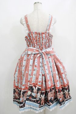 画像3: metamorphose / 【プラスサイズ】Happy Sewing Time フリルジャンパースカート+ヘッドドレスセット プラスサイズ サックス/赤 H-25-06-06-015-ME-OP-NS-ZH