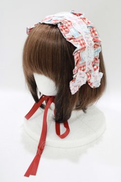 画像6: metamorphose / 【プラスサイズ】Happy Sewing Time フリルジャンパースカート+ヘッドドレスセット プラスサイズ サックス/赤 H-25-06-06-015-ME-OP-NS-ZH