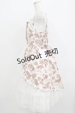画像2: metamorphose / 【プラスサイズ】ゴブラン風くまちゃんレースアップフリルジャンパースカート プラスサイズ オフ白 H-25-06-06-016-ME-OP-NS-ZH