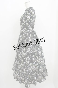 画像2: Kurumi Collaboration / 花柄クラシカルワンピース S ブラック H-25-06-06-018-GO-OP-NS-ZH