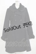 Jane Marple / ソフトメルトンのロイヤルコート  ブラック×ブラックファー H-25-06-07-026-JM-CO-KB-ZH