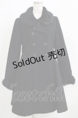 Jane Marple / ソフトメルトンのロイヤルコート  ブラック×ブラックファー H-25-06-07-026-JM-CO-KB-ZH