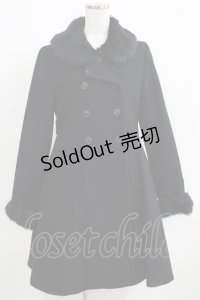 Jane Marple / ソフトメルトンのロイヤルコート  ブラック×ブラックファー H-25-06-07-026-JM-CO-KB-ZH
