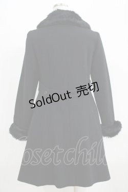 画像3: Jane Marple / ソフトメルトンのロイヤルコート  ブラック×ブラックファー H-25-06-07-026-JM-CO-KB-ZH