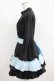 画像2: NieR Clothing / フリル付きフレア袖配色ワンピース【DESIGN CHINA】 F 黒×サックス H-25-06-07-031-PU-OP-KB-ZH (2)