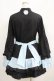 画像3: NieR Clothing / フリル付きフレア袖配色ワンピース【DESIGN CHINA】 F 黒×サックス H-25-06-07-031-PU-OP-KB-ZH (3)