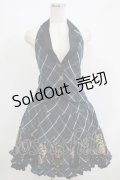 PUTUMAYO / タータンチェックホルターベスト&スカート  黒×緑 H-25-06-07-033-PT-SK-KB-ZH