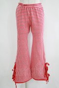 Candy Stripper / GINGHAM RIBBON FLAREパンツ  レッド H-25-06-07-034-PU-PA-KB-ZH