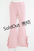 Candy Stripper / GINGHAM RIBBON FLAREパンツ  レッド H-25-06-07-034-PU-PA-KB-ZH
